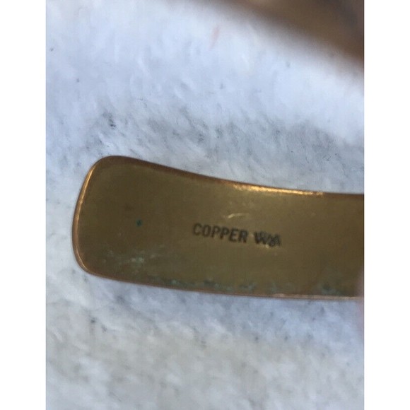 Vintage Southwestern WM Wheeler Solid Copper Cuff Detailed Bracelet Native - Picture 2 of 4